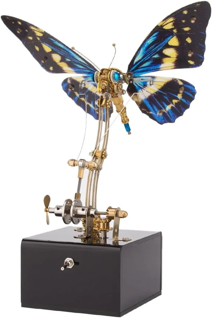 Adults, Mechanical DIY 3D Butterfly Puzzles Model Kits with Music Box, Steampunk 3D Metal Puzzle Crafts Ornaments southwestern validate mundane transit special sing Creative Gifts - 300pcs Metal 3D Puzzle for 