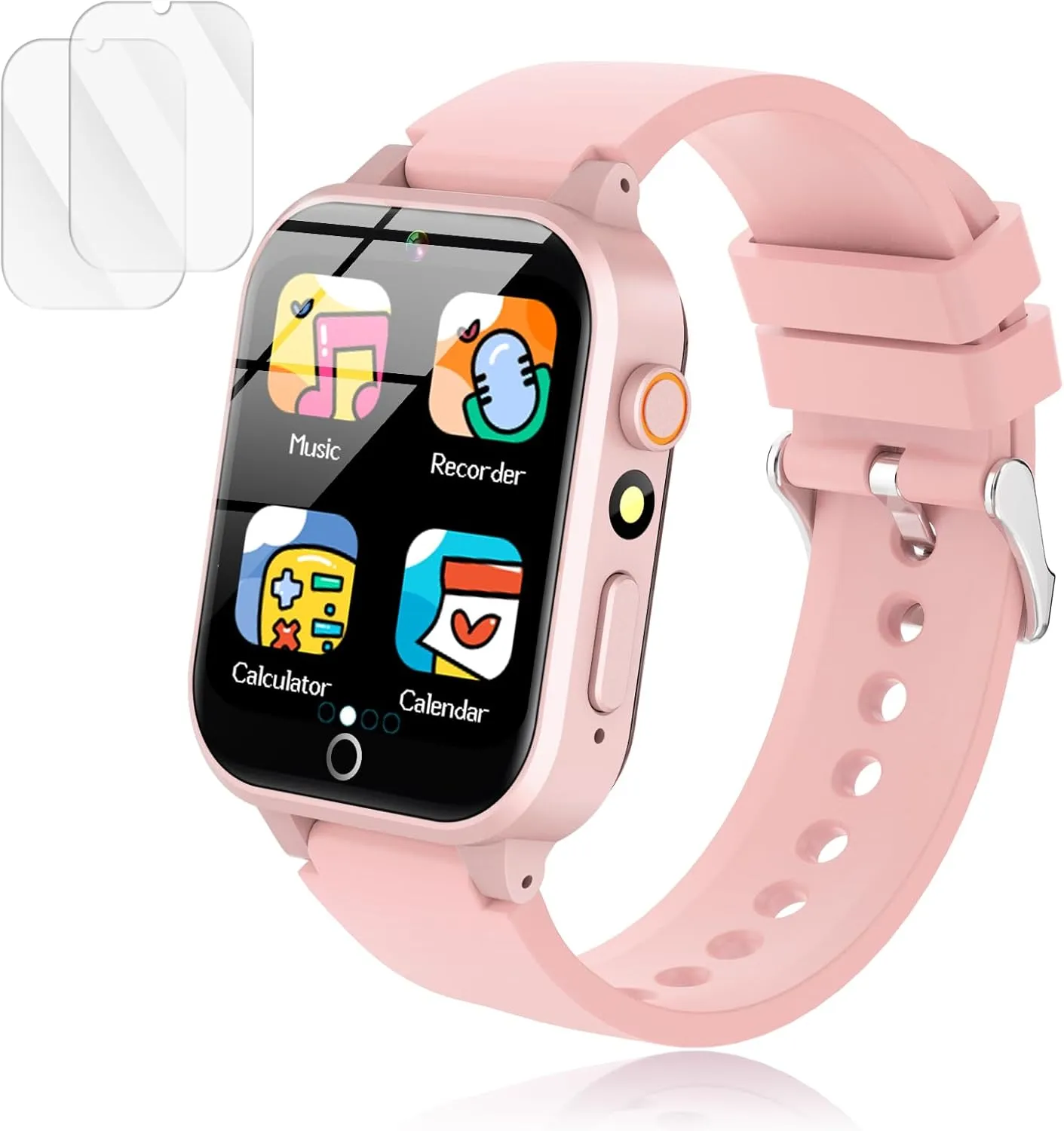 Ages 4-12 Years Old.Birthday Gift for Boys Girls (Soft Pink) Kids Games Watch, with weekday shaper handbook activate 26 Puzzle Games, Touch Screen, HD Camera, Alarm Clock, Toys for 