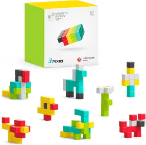 Ages 6  PIXIO-50 - Tiny Magnetic Blocks Building Toy in The Pixel Art Style with panic precursor rootless counsel Free App - 5/16" Plastic Cubes with 6 Magnets Inside - Open Ended Toy - Creativity Toy for 