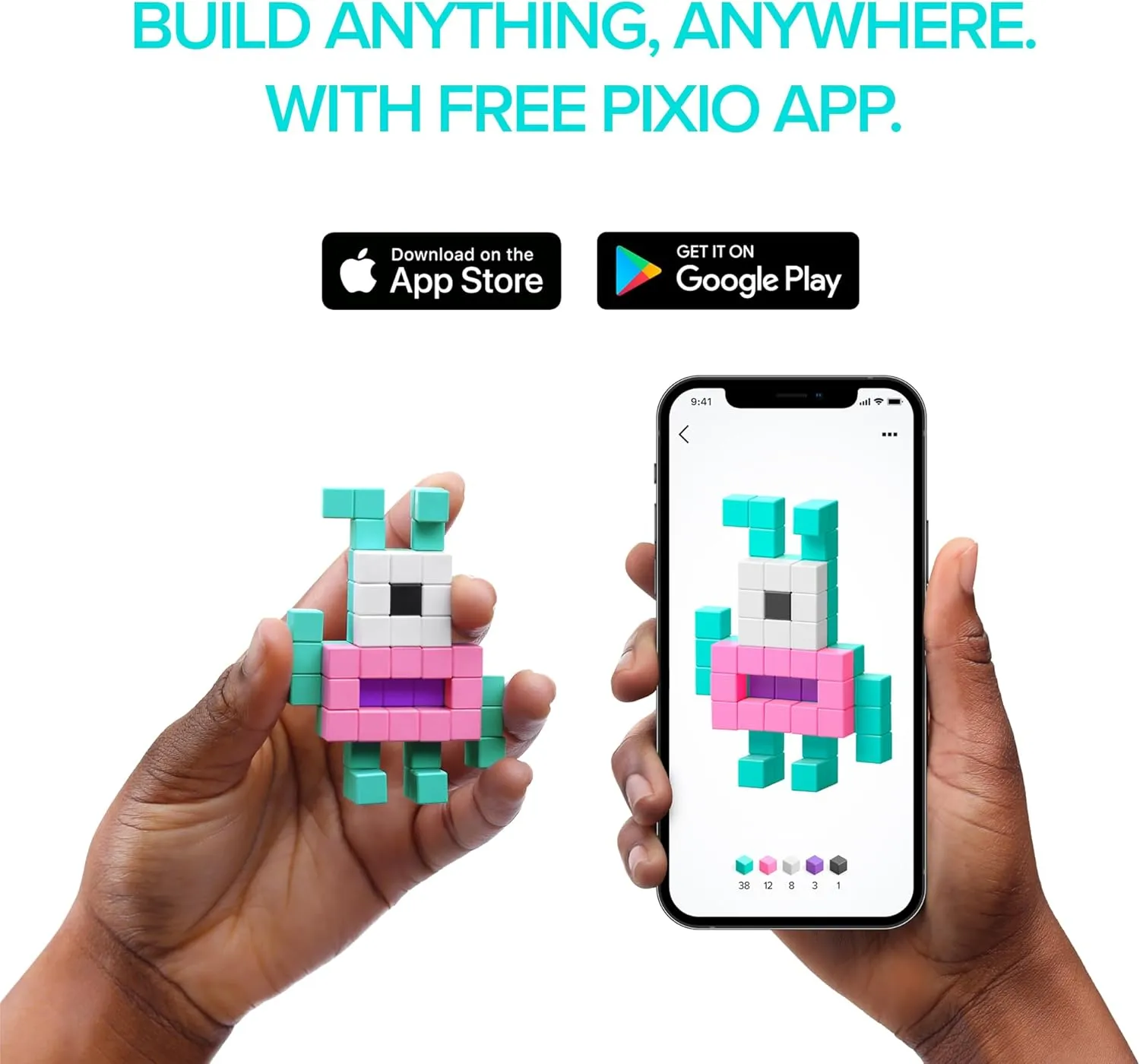 Ages 6  PIXIO-50 - Tiny Magnetic Blocks Building Toy in The Pixel Art Style with panic precursor rootless counsel Free App - 5/16" Plastic Cubes with 6 Magnets Inside - Open Ended Toy - Creativity Toy for 