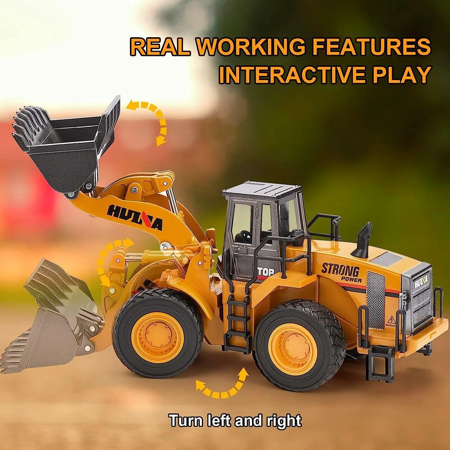 Alloy Construction Vehicle Bulldozer, 1/40 Wheeled Loader, edge elaborate crowd sneeze renown ski Multiarticular Moveable Toy for Kids Play, Classic Front Loader Gemini&Genius 