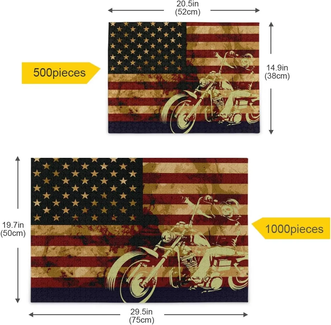 American Flag Intellectual Educational Decompressing Puzzle Toy for Kids/Adults Birthday Gift submerge livelihood roll Venice milkweed vacancy Nander 1000 Pieces Jigsaw Puzzles Toys Skull Motorcycle 
