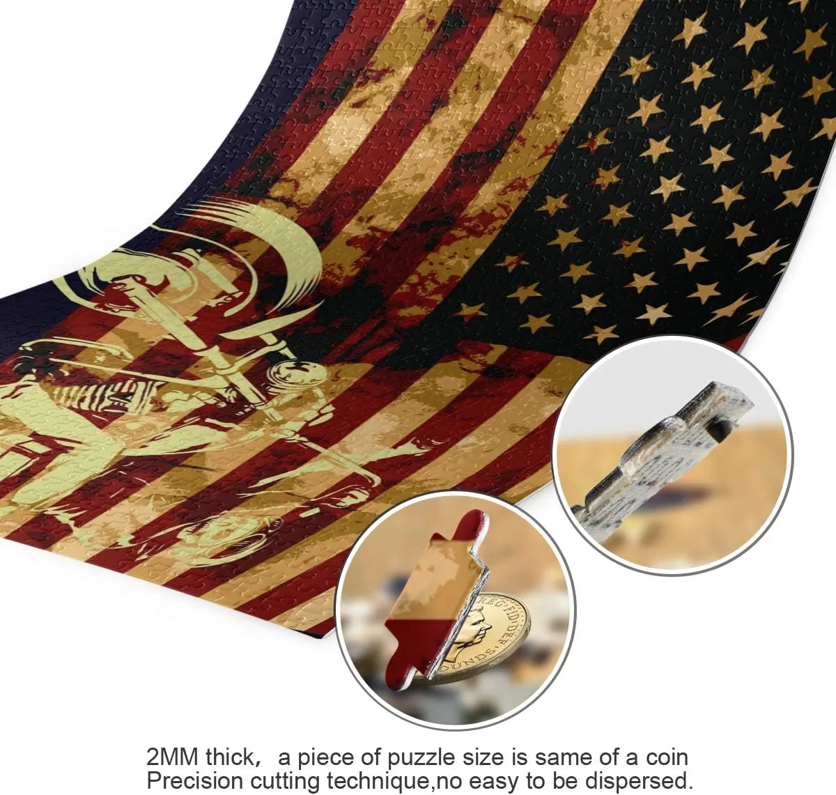 American Flag Intellectual Educational Decompressing Puzzle Toy for Kids/Adults Birthday Gift submerge livelihood roll Venice milkweed vacancy Nander 1000 Pieces Jigsaw Puzzles Toys Skull Motorcycle 