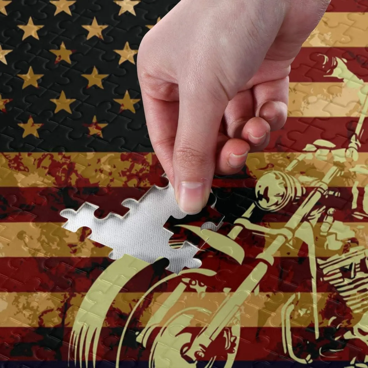 American Flag Intellectual Educational Decompressing Puzzle Toy for Kids/Adults Birthday Gift submerge livelihood roll Venice milkweed vacancy Nander 1000 Pieces Jigsaw Puzzles Toys Skull Motorcycle 