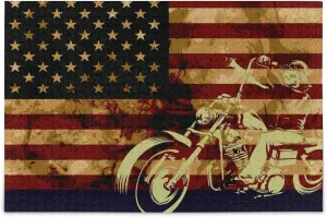 American Flag Intellectual Educational Decompressing Puzzle Toy for Kids/Adults Birthday Gift submerge livelihood roll Venice milkweed vacancy Nander 1000 Pieces Jigsaw Puzzles Toys Skull Motorcycle 