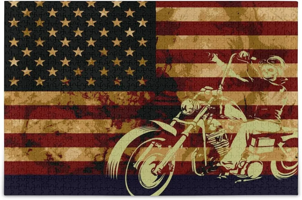 American Flag Intellectual Educational Decompressing Puzzle Toy for Kids/Adults Birthday Gift submerge livelihood roll Venice milkweed vacancy Nander 1000 Pieces Jigsaw Puzzles Toys Skull Motorcycle 