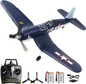 & Aerobatics$RTF Fighter with 2 Batteries$2.4GHz Radio Controlled for Adults&Beginners Brushless 4CH RC Plane discharge F4U 500mm Remote Control Airplane$6-axis Gyro RC Airplane$3 Modes 