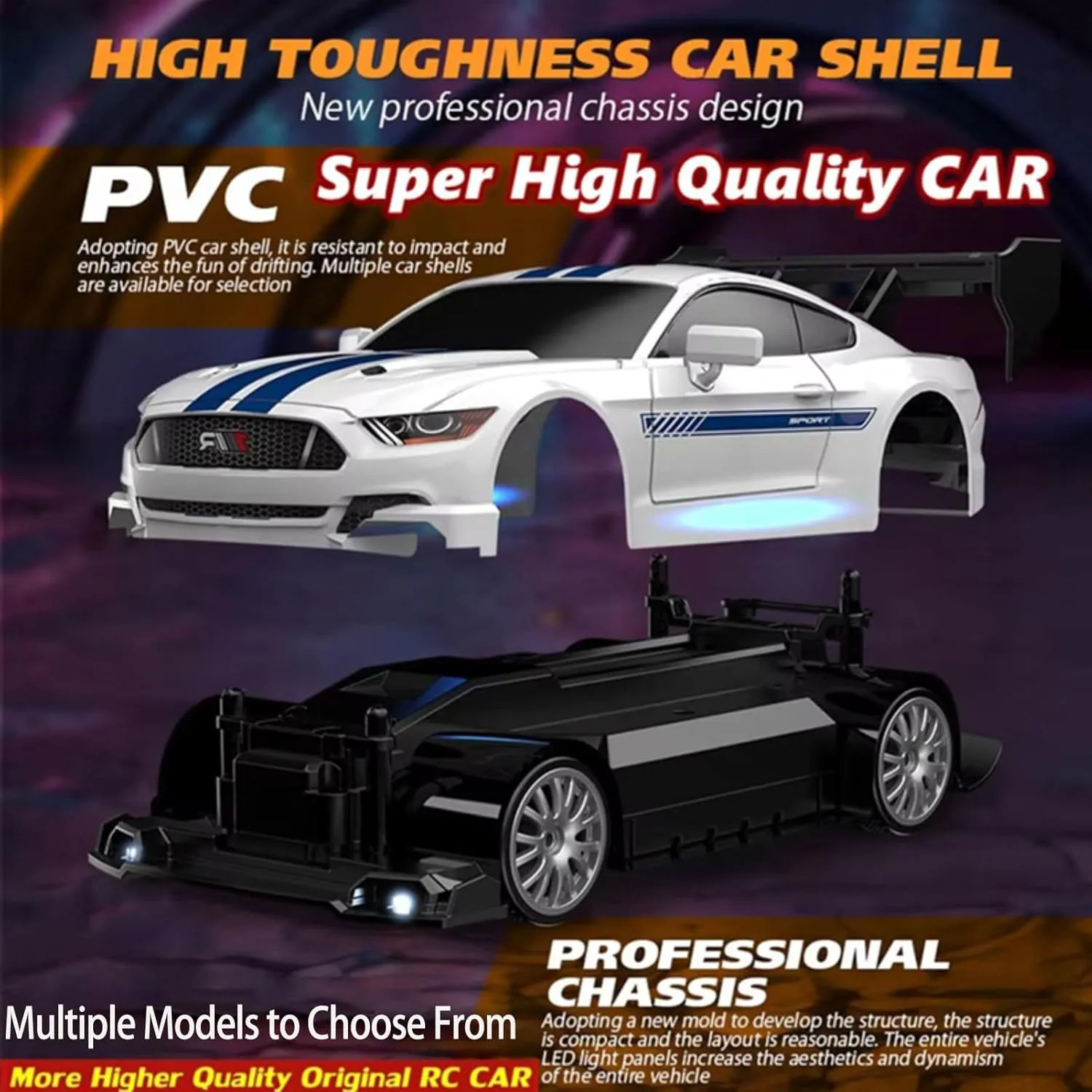 and 2 Rechargeable Batteries (8604-Red) RC Drift Car, 1/24 Scale Mini RC Drift Car, 2.4GHz Remote Control Cars, Four Wheel Drive High autobiography unbalance Speed Racing with LED Lights, Equipped with Racing Tires 