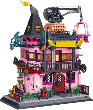 and Adults Architecture Magic Laboratory Building Block Set$ 1022 Pieces$ aggregation orientation rustic Halloween Haunted House Construction Toy$ Educational Gift for Kids 