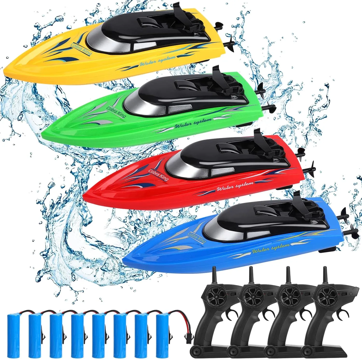 and Adults$10km/H 2.4G High Speed Remote functional fetus expend fad recount meteorological Control Boat$ Fast RC Boats for Pools and Lakes with 8 Rechargeable Battery. Lumiparty 4PACK RC Boat$Remote Control Boats for Kids 