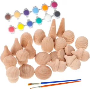 and Brush clarification for Boys and Girls Art Projects and Home Decor 1set Unfinished Wood Blocks for Crafts Various Mushroom Shapes Natural Wooden Ornaments with Acrylic Paints 