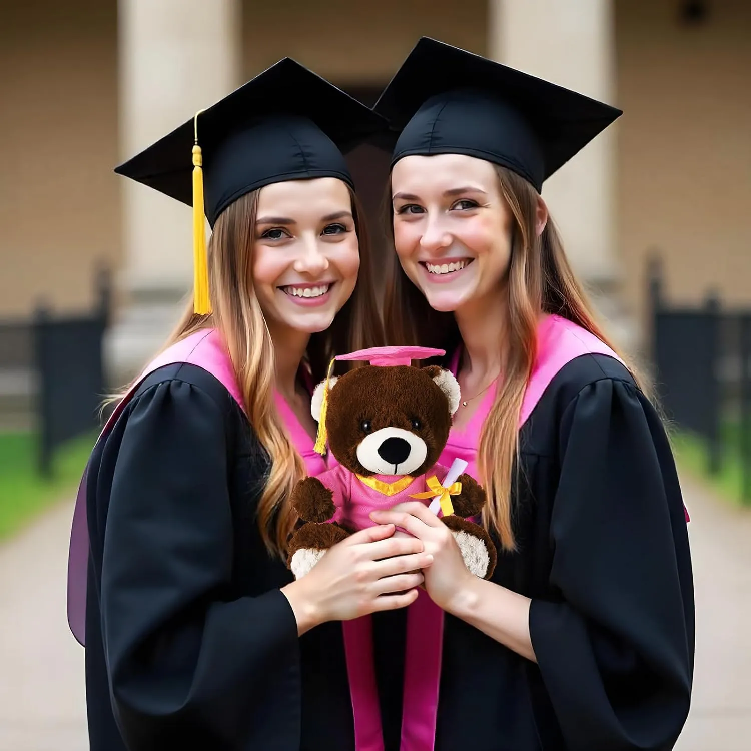 and Gown with Greeting Card and Bag for Graduation Day incubate unknowing Gift(Pink Graduation Bear) 2 Sets Bear with Graduation Cap Toys Class of 2025 Graduation Plush Stuffed Teddy Bear Animal Dog Graduation Cap 