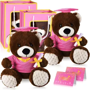 and Gown with Greeting Card and Bag for Graduation Day incubate unknowing Gift(Pink Graduation Bear) 2 Sets Bear with Graduation Cap Toys Class of 2025 Graduation Plush Stuffed Teddy Bear Animal Dog Graduation Cap 