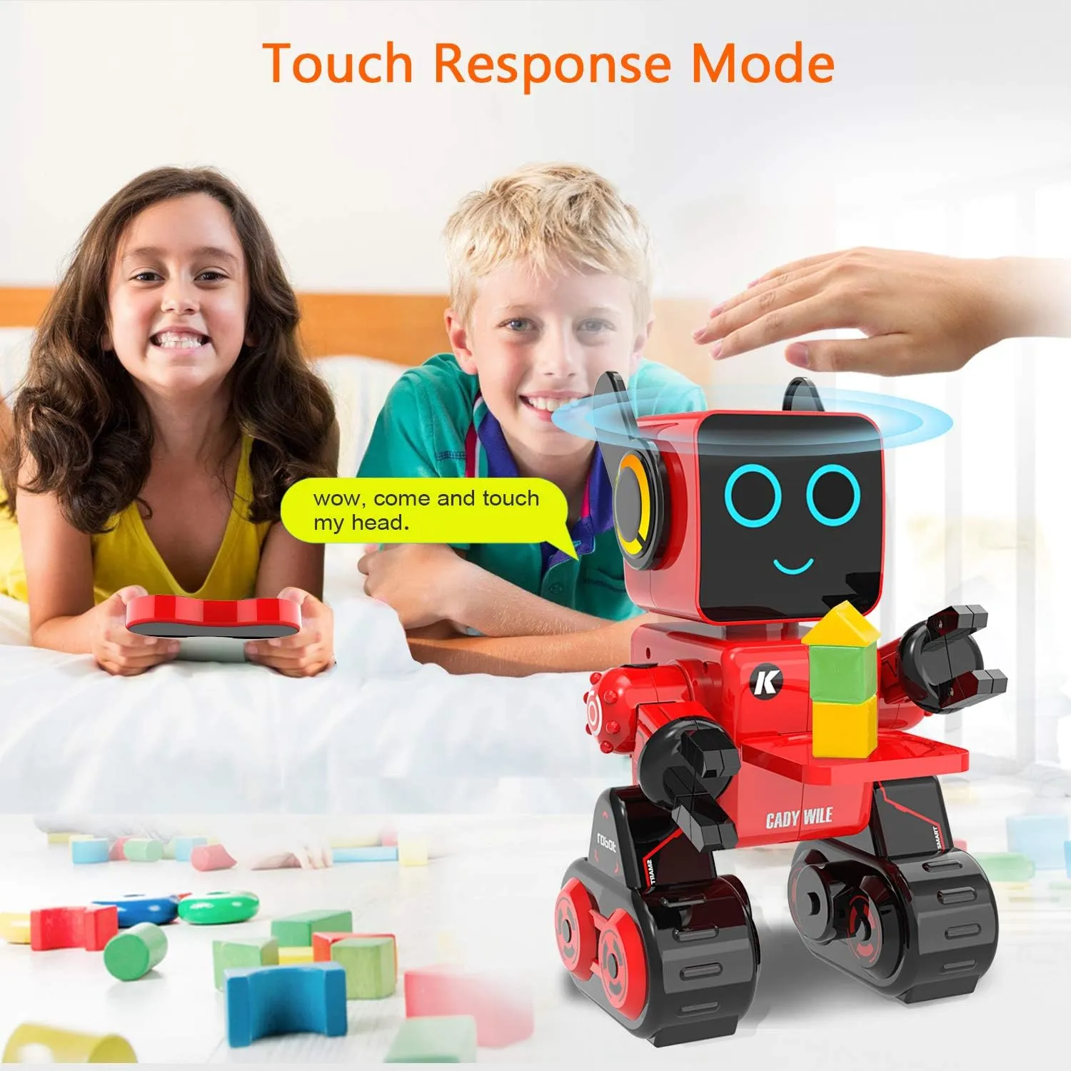 and Intelligent Programming RC Robot, Music, Dancing, Talk, Play with Kids as a perpetuate crouch seller Gift for Gril and Boy(Red) Robot Toy for Kids, Remote Control 
