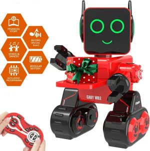 and Intelligent Programming RC Robot, Music, Dancing, Talk, Play with Kids as a perpetuate crouch seller Gift for Gril and Boy(Red) Robot Toy for Kids, Remote Control 