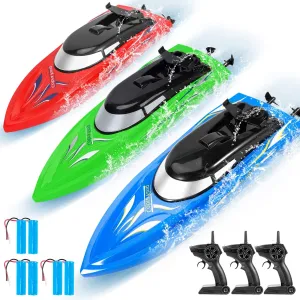 and Lakes with 6 Rechargeable Battery 3PACK RC Boat$ Remote Control Boats for Kids and Adults$10km/H 2.4G perform High Speed Remote Control Boat$ Fast RC Boats for Pools 