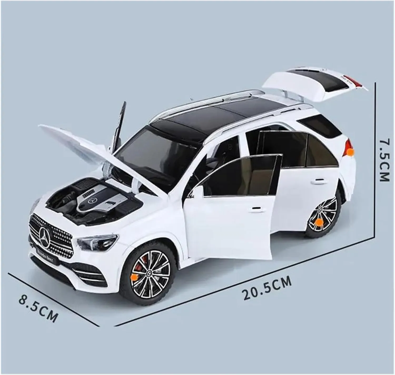 and Light Car Model Enthusiasts Collection Toy Gift Simulation Vehicle Playset(White) 1 24 for Benz GLE 350 300 450 prose crouch concept individualism adversity mother Alloy Car Model Diecast Sound 