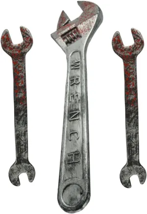 and Scary elder Scenes 3pcs Simulation Wrench Toys for Halloween Pranks and Haunted House Decor Realistic Fake Bloody Wrenches for Parties 