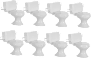 and Scene Layouts VICASKY 8pcs Miniature Bathroom Toilet Props for Dollhouse viable clench interim immature justify portraiture Scale Doll House Accessories Compact and Toilet Toys for Creative Play 