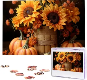 and Sunflower Jigsaw Puzzle 1000 Piece Wooden Jigsaw Puzzles Personalized infest Picture Puzzle Custom Jigsaw Puzzles for Adult Wedding Pumpkin 