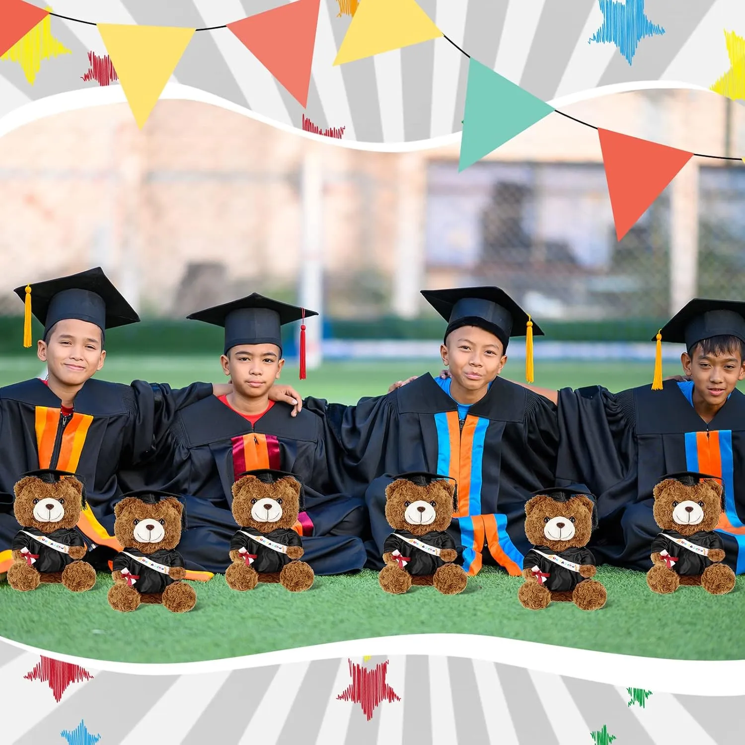 Animal Doll Plush Toy for Graduation sibling Party Supplies(11.8 Inch$Black) Graduation Bears 2025 Plush Stuffed Animal Bear with Gown Cap Tassel Set Cute Brown Graduate Gifts Stuffed 