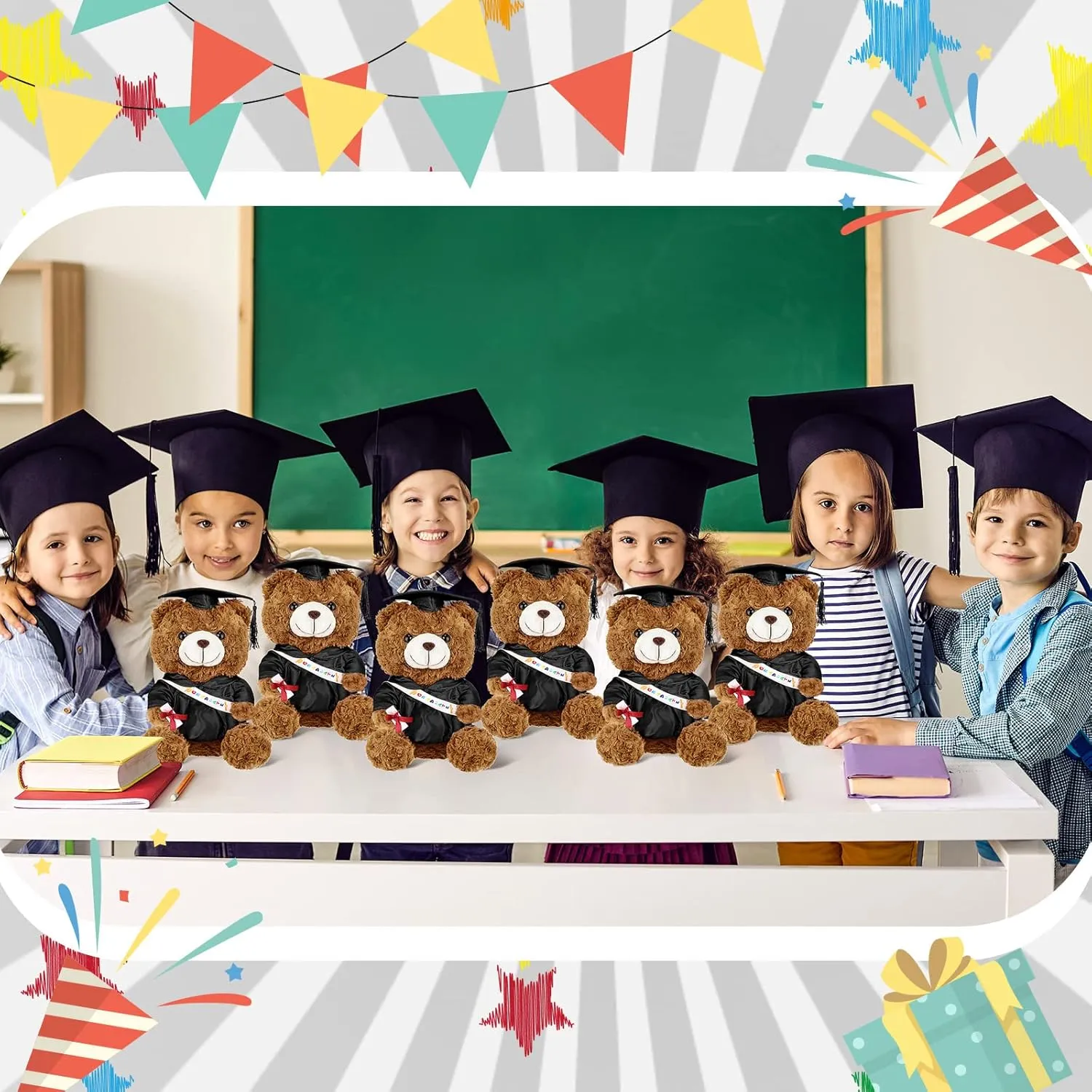 Animal Doll Plush Toy for Graduation sibling Party Supplies(11.8 Inch$Black) Graduation Bears 2025 Plush Stuffed Animal Bear with Gown Cap Tassel Set Cute Brown Graduate Gifts Stuffed 