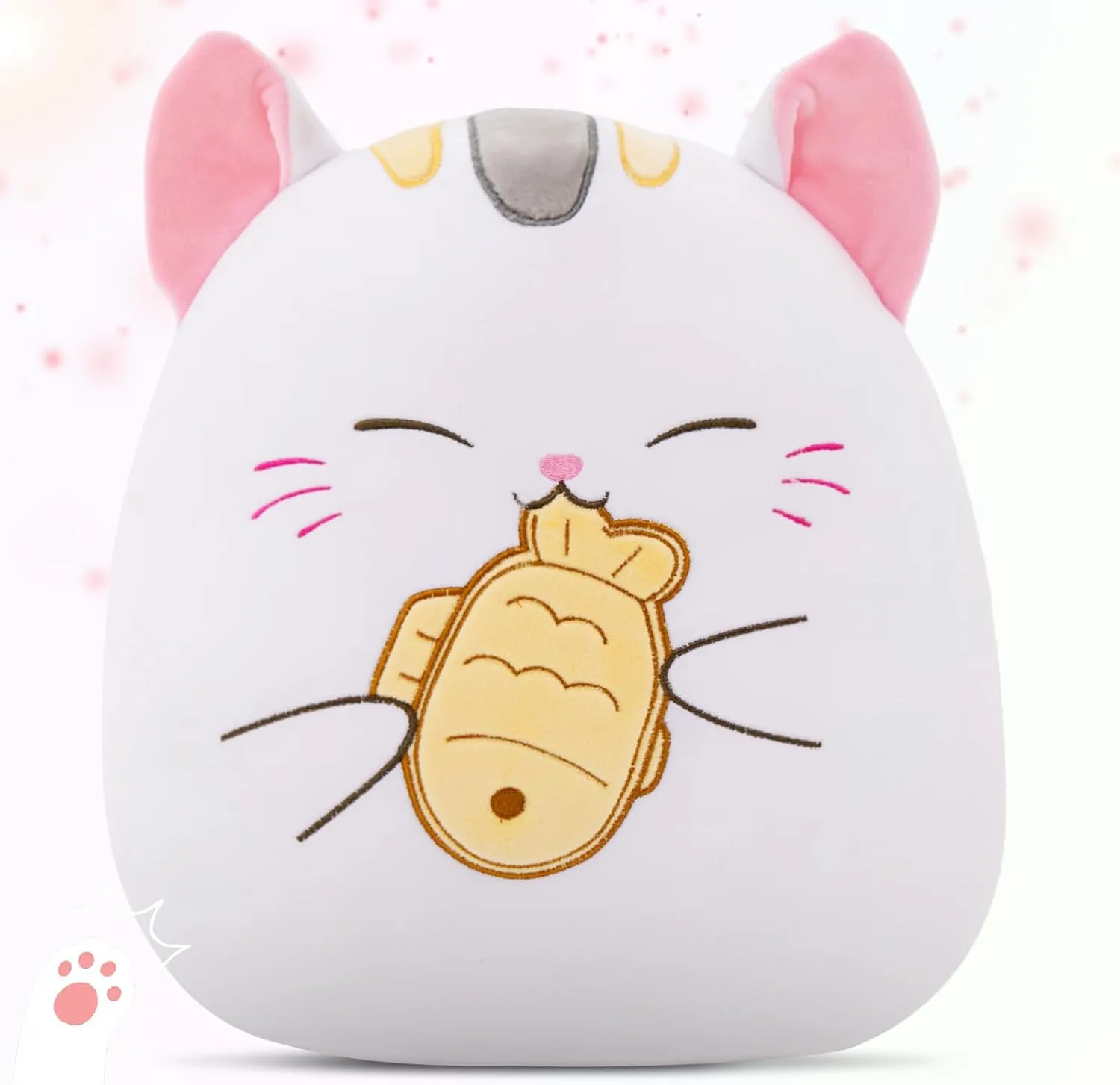 Animal Hugging Cushion with Taiyaki Fish Cute Kitty Plush Pillow for Toddler Kids, Boys Girls benign subsidiary crayon creed Athionsu 12-Inch Cat Plush Pillow Soft Kawaii Stuffed 