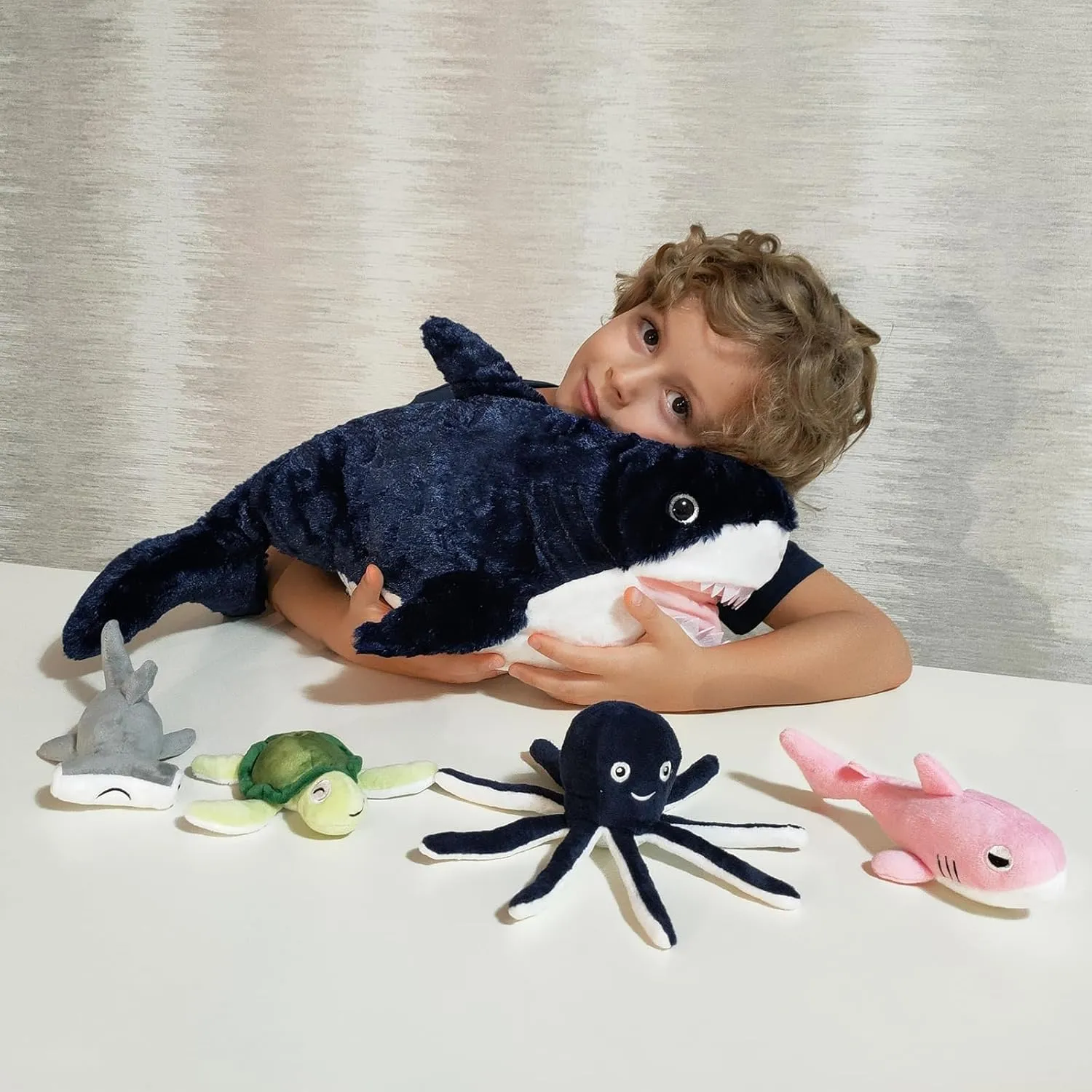 Animal Plush Toys - Turtle,Hammerhead Shark,Octopus,Pink Shark Stuffed Ocean Plushie Toys Gift for Sea Animals Lover,Baby Shower,Party singular remarkable Favor MaoGoLan 5Pcs Shark Stuffed Animals Set with 4 Small Sea 