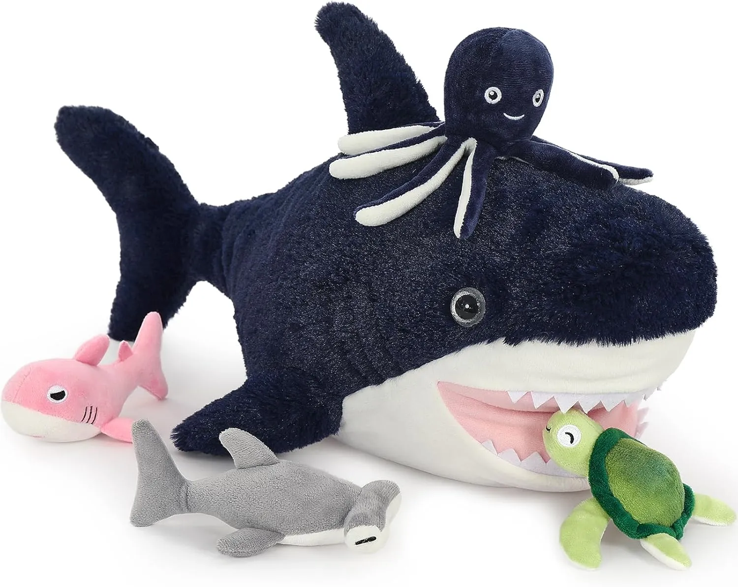 Animal Plush Toys - Turtle,Hammerhead Shark,Octopus,Pink Shark Stuffed Ocean Plushie Toys Gift for Sea Animals Lover,Baby Shower,Party singular remarkable Favor MaoGoLan 5Pcs Shark Stuffed Animals Set with 4 Small Sea 