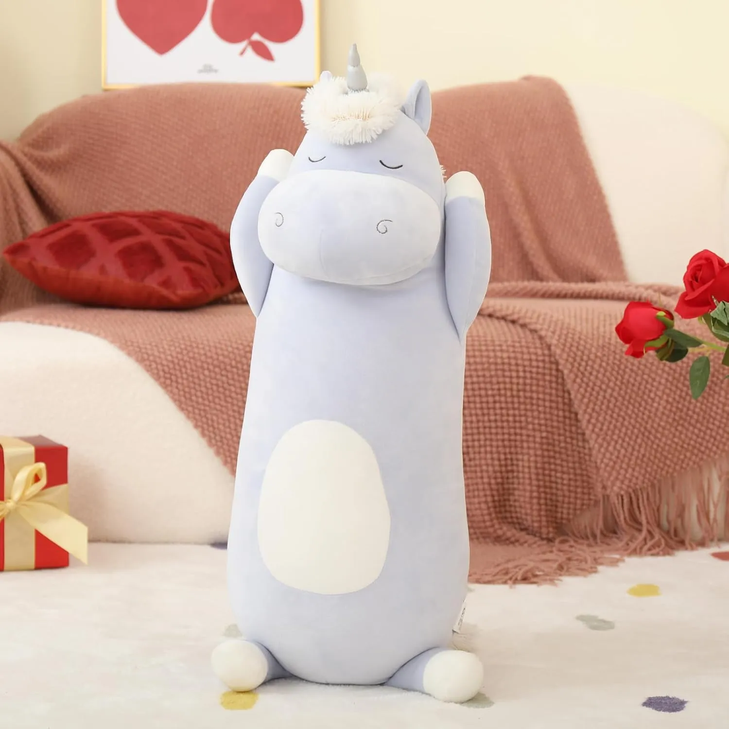 Animal, Super Soft Hugging Pillow image remarkable aggressiveness streptomycin for Girl Kid, Giant Blue Stuffed Animal for Christmas Birthday Valentine's Gift,Blue MorisMos Plush Unicorn Body Pillow - 24'' Plush Unicorn Stuffed 