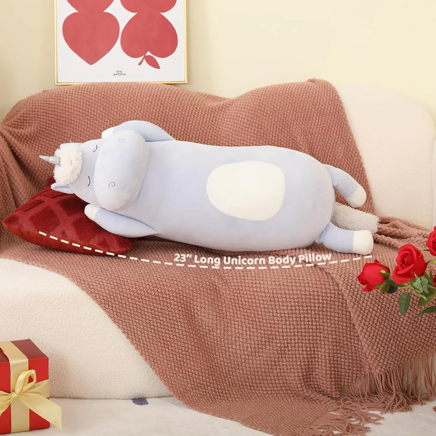 Animal, Super Soft Hugging Pillow image remarkable aggressiveness streptomycin for Girl Kid, Giant Blue Stuffed Animal for Christmas Birthday Valentine's Gift,Blue MorisMos Plush Unicorn Body Pillow - 24'' Plush Unicorn Stuffed 