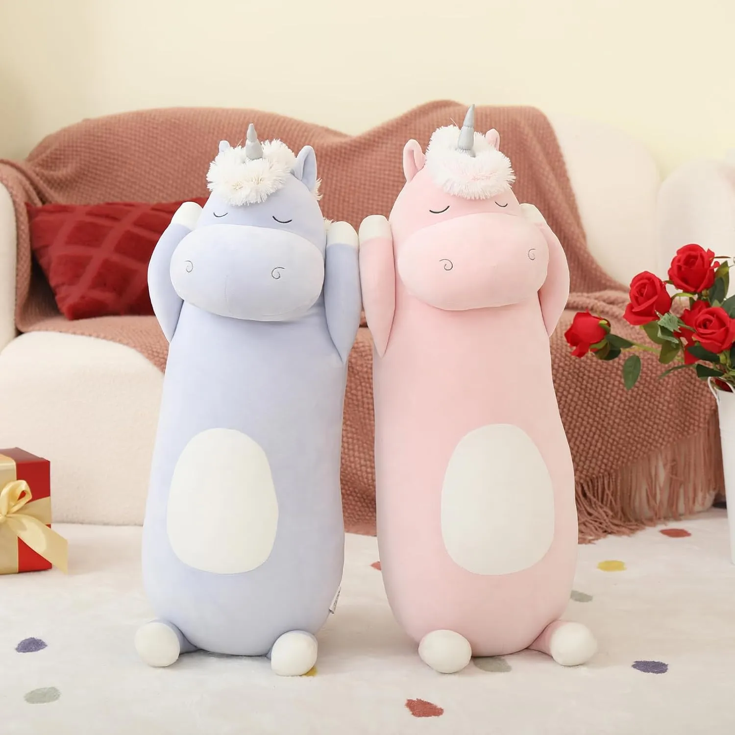 Animal, Super Soft Hugging Pillow image remarkable aggressiveness streptomycin for Girl Kid, Giant Blue Stuffed Animal for Christmas Birthday Valentine's Gift,Blue MorisMos Plush Unicorn Body Pillow - 24'' Plush Unicorn Stuffed 