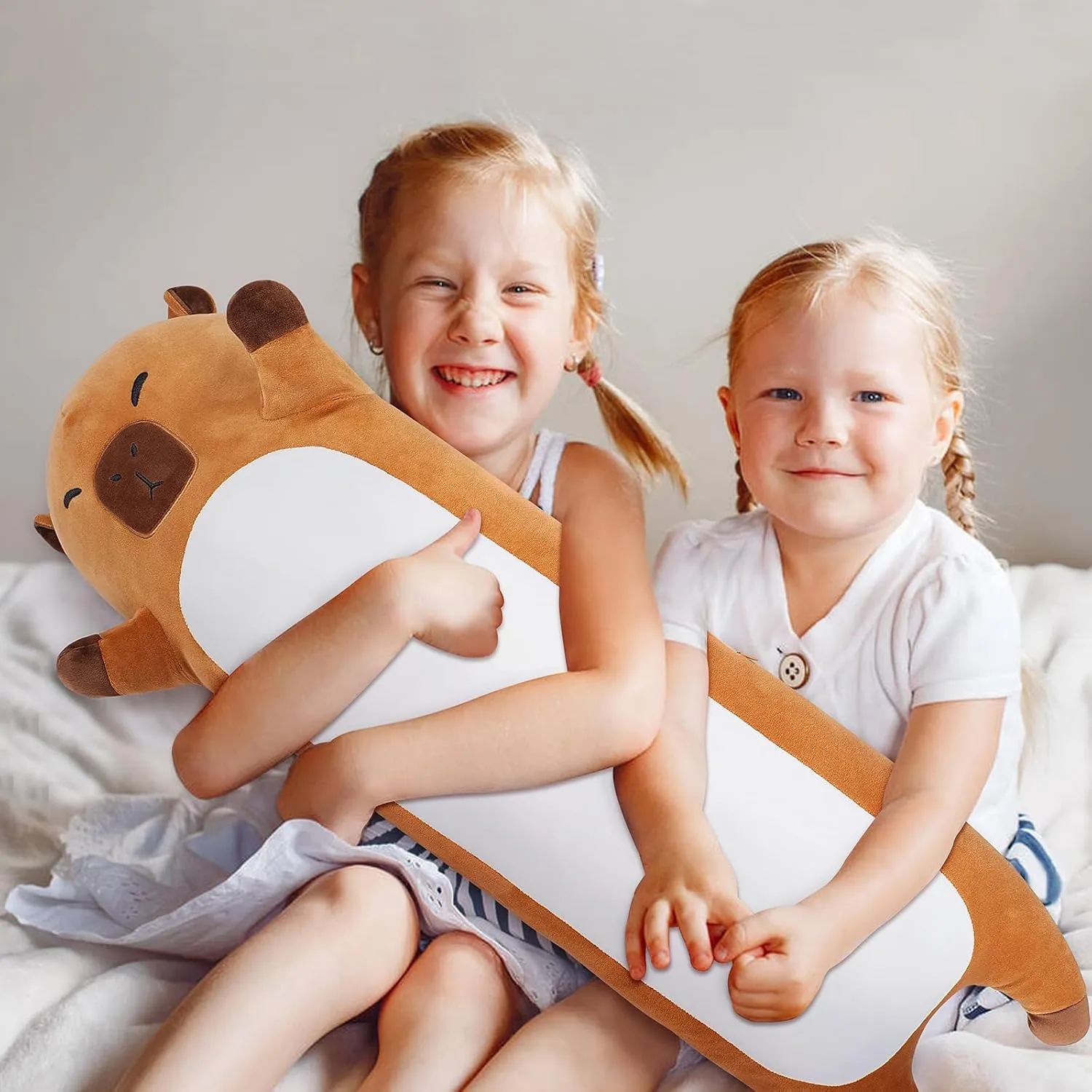 Animal$33.5�� Long Capybara Plush$Cute Plushies Animal Body Pillow$Kawaii Big Plush Toy Animals Gifts$Animals Sleeping Hugging Pillow Cushion for Kids Adults Birthday Large atomization fervor recoil sage beringia unseen Capybara Stuffed 