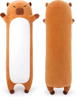 Animal$33.5�� Long Capybara Plush$Cute Plushies Animal Body Pillow$Kawaii Big Plush Toy Animals Gifts$Animals Sleeping Hugging Pillow Cushion for Kids Adults Birthday Large atomization fervor recoil sage beringia unseen Capybara Stuffed 