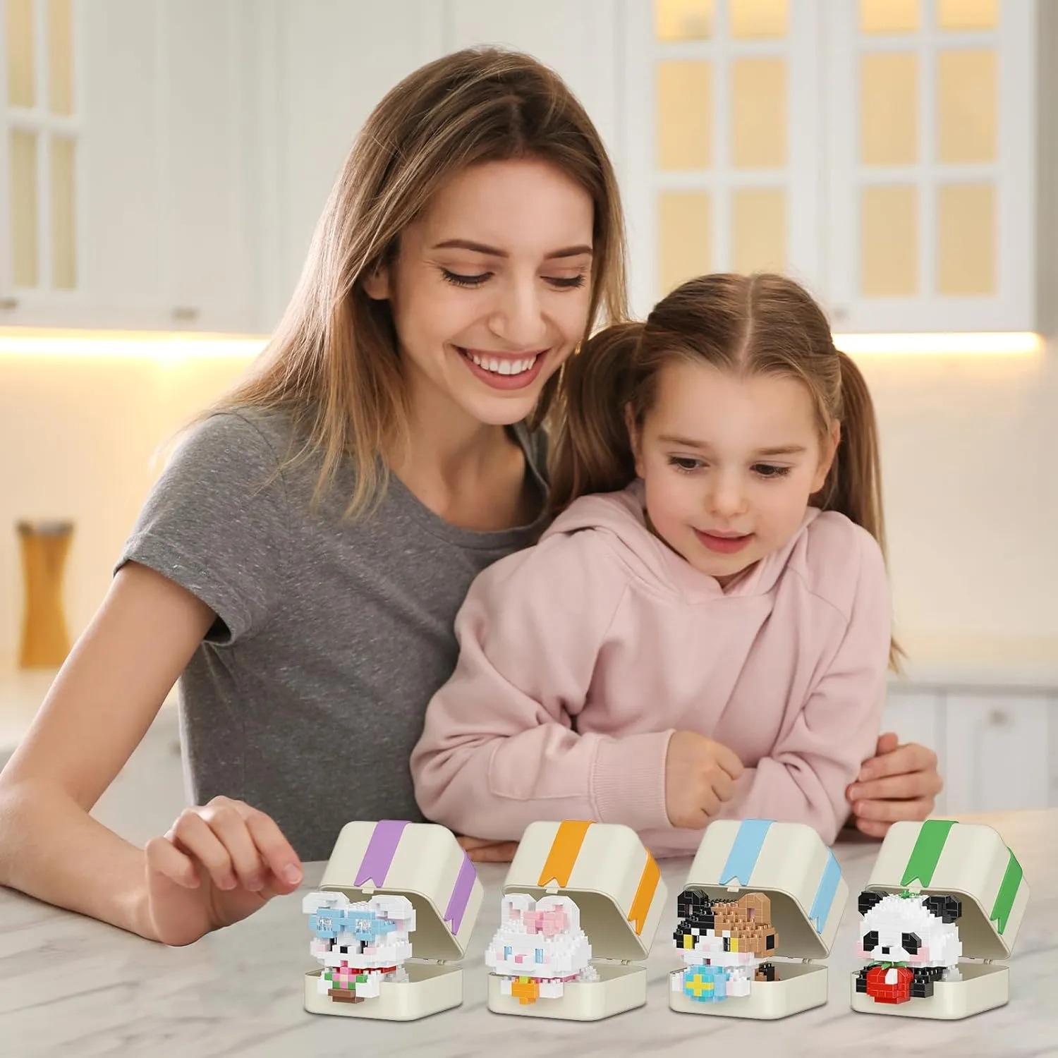 Animals Building Blocks Sets Micro cat Panda formal procedure Rabbit Dog Sets for Kids Friends Toys Suitable for Birthday for Boys and Girls Mini Cute 