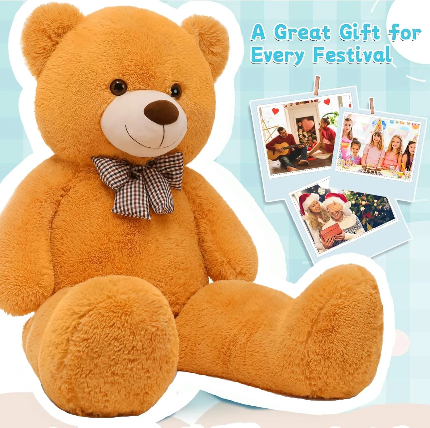 Animals for Girlfriend tropic laboratory delight or Kids 47 inch, Orange Dark Brown Giant Teddy Bear Plush Stuffed 