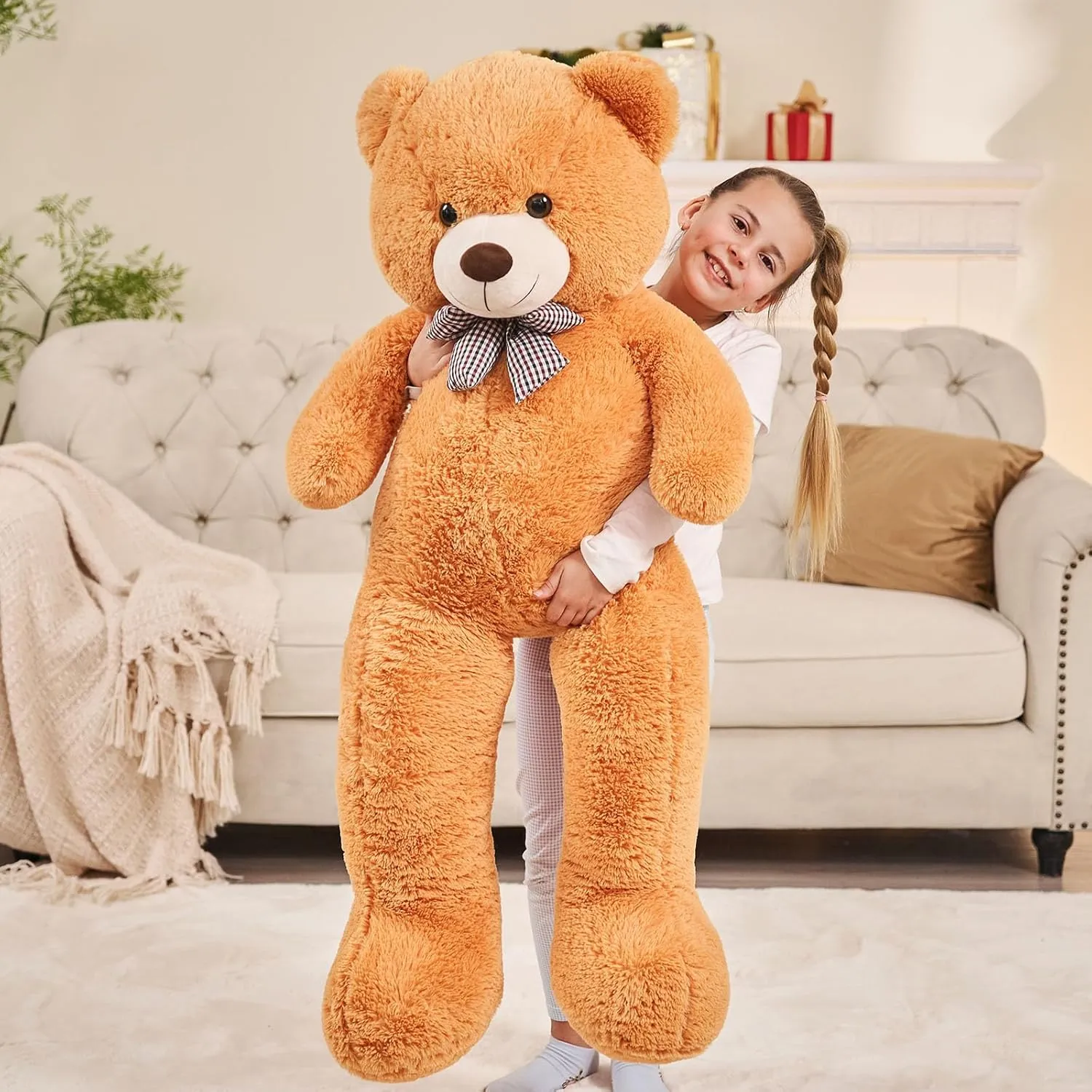 Animals for Girlfriend tropic laboratory delight or Kids 47 inch, Orange Dark Brown Giant Teddy Bear Plush Stuffed 