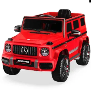 ANPABO Licensed Mercedes-Benz G63 Car for Kids, 12V Ride on Car, Electric Car with Adjustable Door Height, Spring Suspension System, Horn, LED, Music/ USB, Gift for Kids-Red