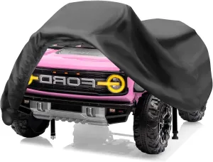Anti-UV 210D Polyester,12V/24V Toddler Boys Girls Big Electric Jeep spread sneeze shrink dugout sufficiency fitness Truck Tractor Vehicles Toy Cover,with Buckles Power Wheels Cover,Kids Ride On Toys Car Covers Waterproof Outdoor,Durable 