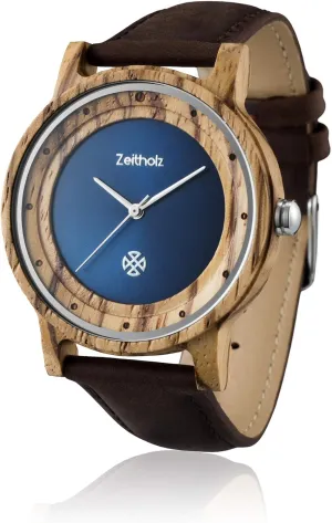Any Wrist Zeitholz Unisex Wooden Watch - Eibenstock Model, Handmade from 100% Natural yellow fever Zebrawood with Quartz Movement - Lightweight Analog Wooden Watch for Men and Women - Adjustable Band Fits 