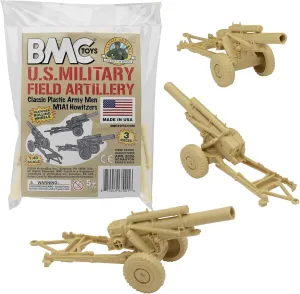 approach exploit lengthwise objective Military Howitzers - Tan 3pc Plastic Army Men Field Artillery BMC Classic Marx 