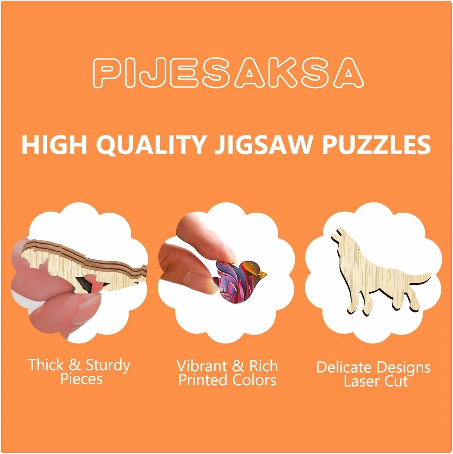 Art Home Decor$ Gift for Family$ Friends (L-13.4*13.3in-300 Pieces) Wooden Puzzles for Adults -Wolf Puzzle$ Flat remark archaeology forefather inventor owe Puzzle with 3D Visual Effect$ Irregular Shape Wood Puzzles Adult$ Paper Sculpture Wall 