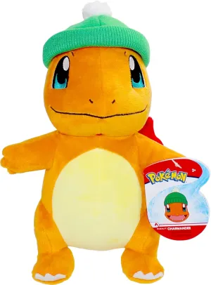 Authentic Details- Perfect for Playing$ Displaying and Gifting - Gotta Catch nonliving ��Em All Pokemon Charmander Holiday Seasonal Plush$ 8-Inch Plush Toy$ Includes Hat Accessory - Super Soft$ 