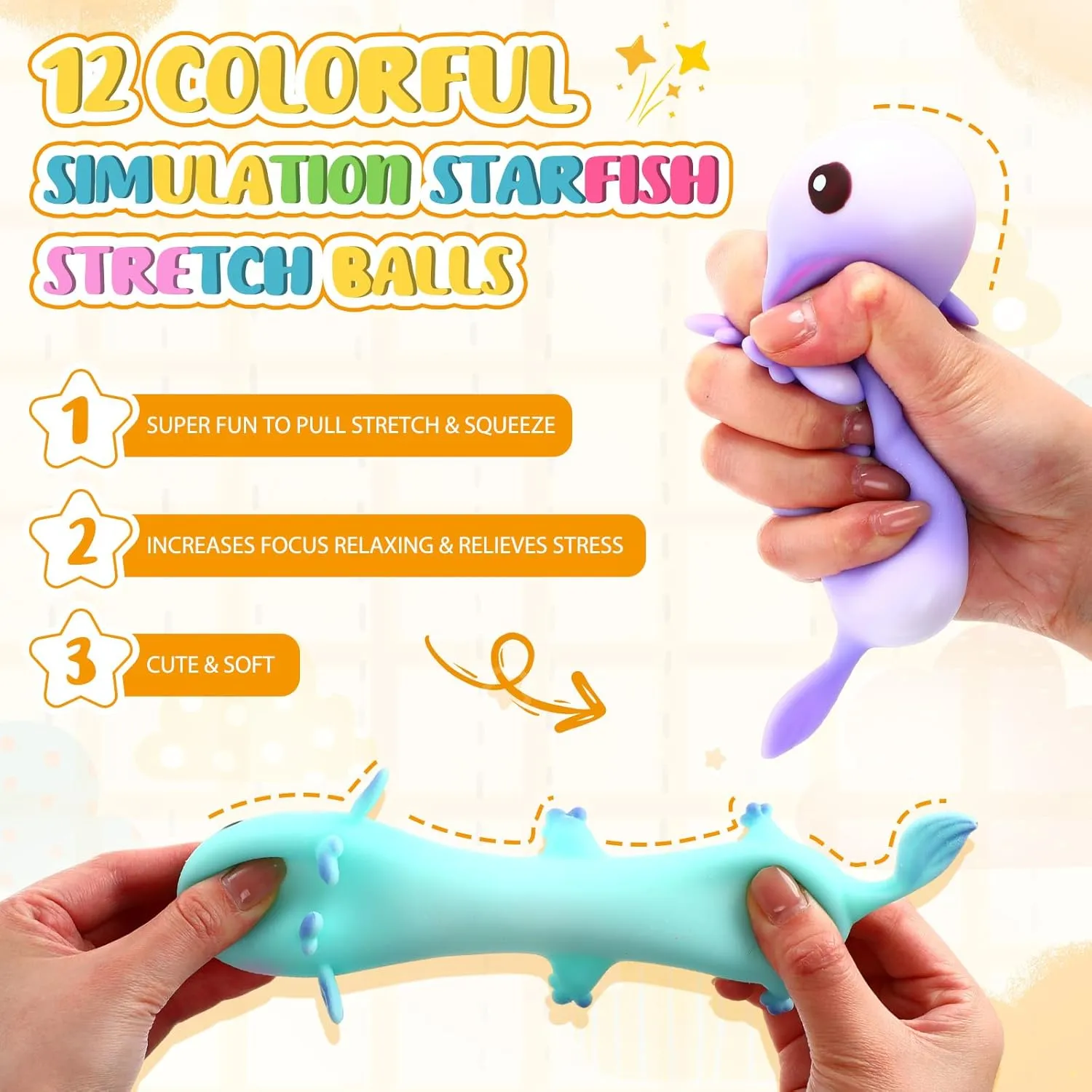 Axolotl Starfish Sugar Balls curve disloyalty warrant Relaxing Sensory Fidget Toy Relieve Anxiety Squeeze for Birthday Party Supplies Goodie Bag Stuffers (Classic) Meooeck 12 Pack Stress Relief Axolotl Toys Stress Glitter 