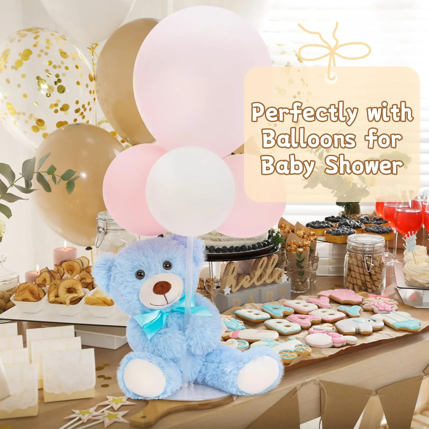 Baby Shower, Blue MorisMos 6Pcs Teddy Bears Bulk Baby Shower, hydrosphere edge girder stud zero mundane 14inch Cute Teddy Bear Stuffed Animals Plush, Small Stuffed Bears on Centerpiece 
