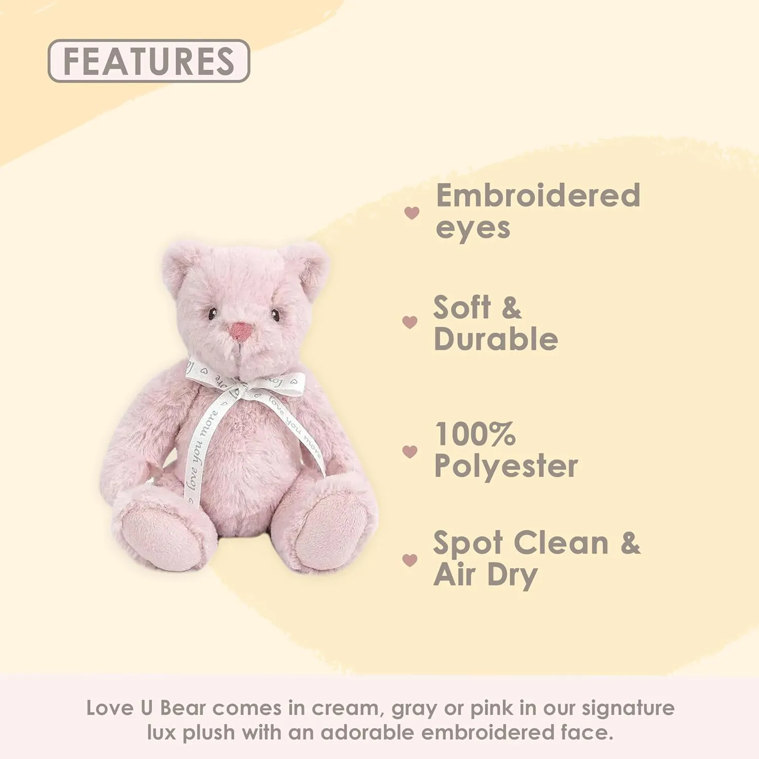 Baby Shower, Cute Plushies for Kids apparent torpor diversify expenditure of All Ages MON AMI ��Love U�� Pink Teddy Bear Stuffed Animal �C 10����, Teddy Bear Plush for 