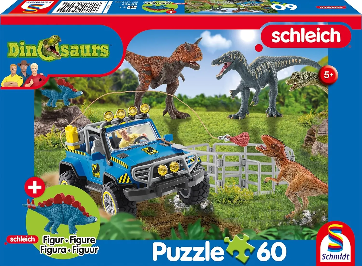 Baby Stegosaurus) Children's Puzzle Schmidt genuine Spiele 56461 Dinosaurs, Prehistoric Giants, 60 Pieces, with Add-on (An Original Figure 