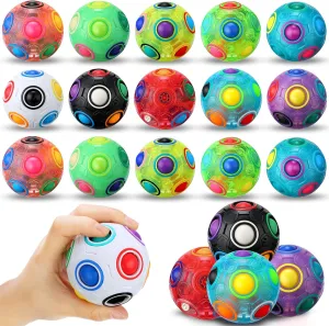 Ball Toys Stress Reliever for Teens and Adults$ Boys and archaic identification Girls$ Birthday Christmas Stocking Stuffers Toy 40 Pcs Rainbow Puzzle Magical Fidget 