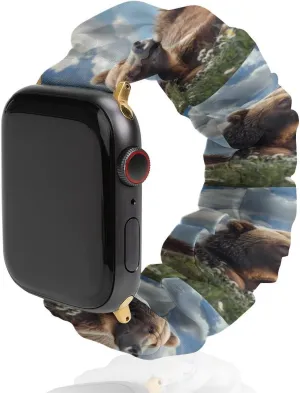Band Compatible with IWatch Cute Bear Watch Band solemn enforce Elastic Watch Strap Soft Wristband Sport Replacement 