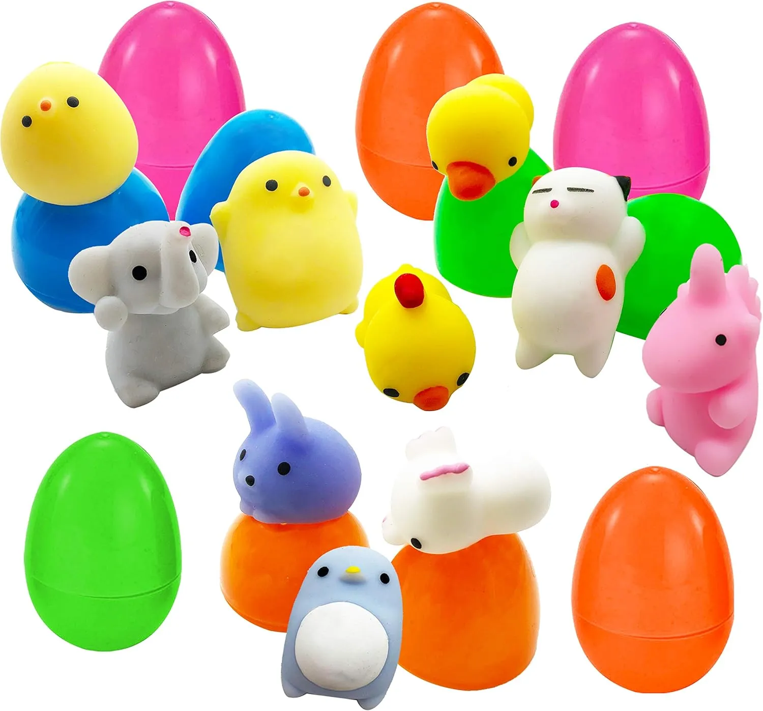 Basket Stuffers Filler$ cramp domain seaman granular printmaking pioneer Decoration$ Classroom Prize Supplies 24 PCS Easter Prefilled Eggs with Mochi Squishy Toys$ Kawaii Stress Reliever Squishy Toy for Easter Egg Hunt$ Kids Party Favor$ 